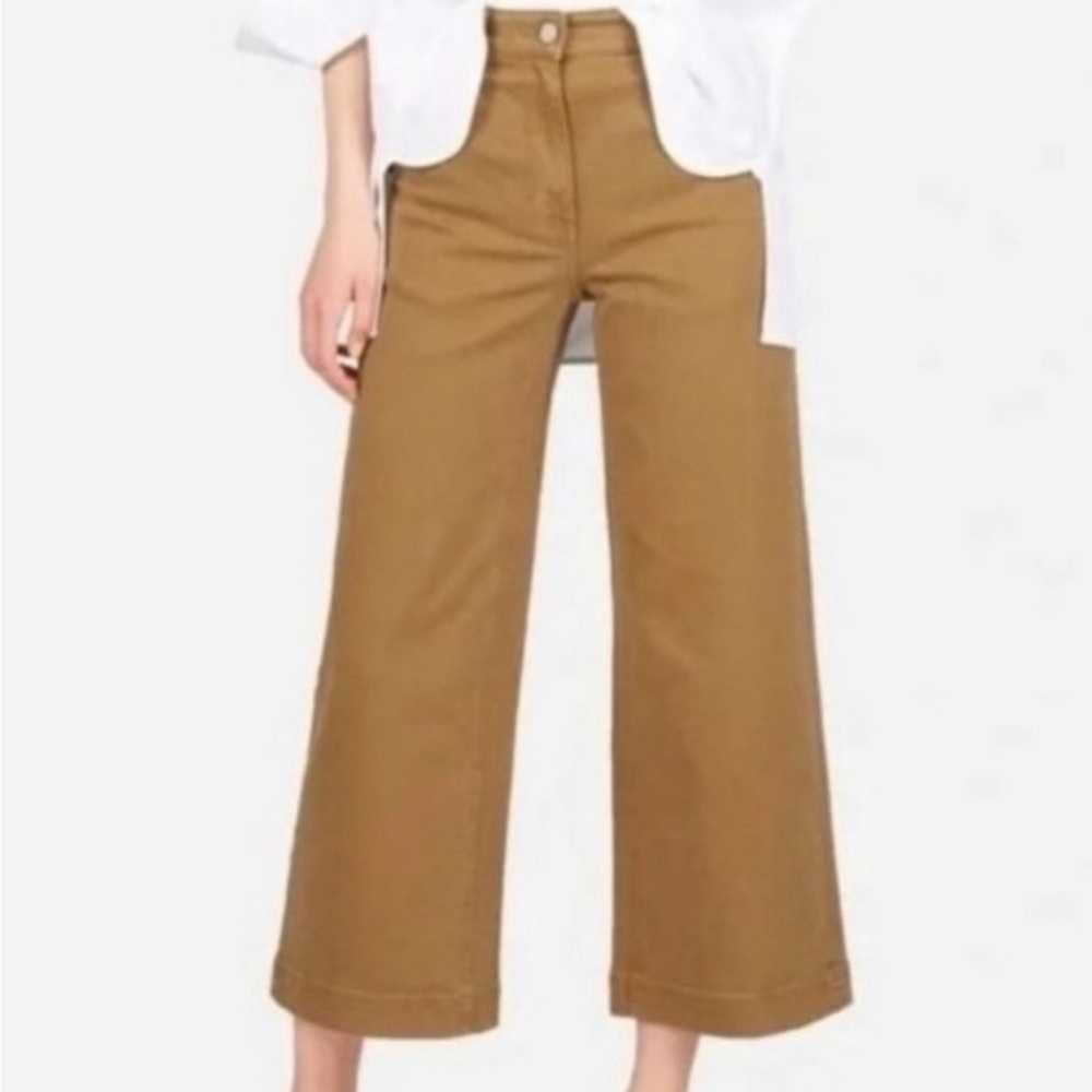 Everlane The Wide Leg Crop Pant Jeans Ochre Brown Size 8